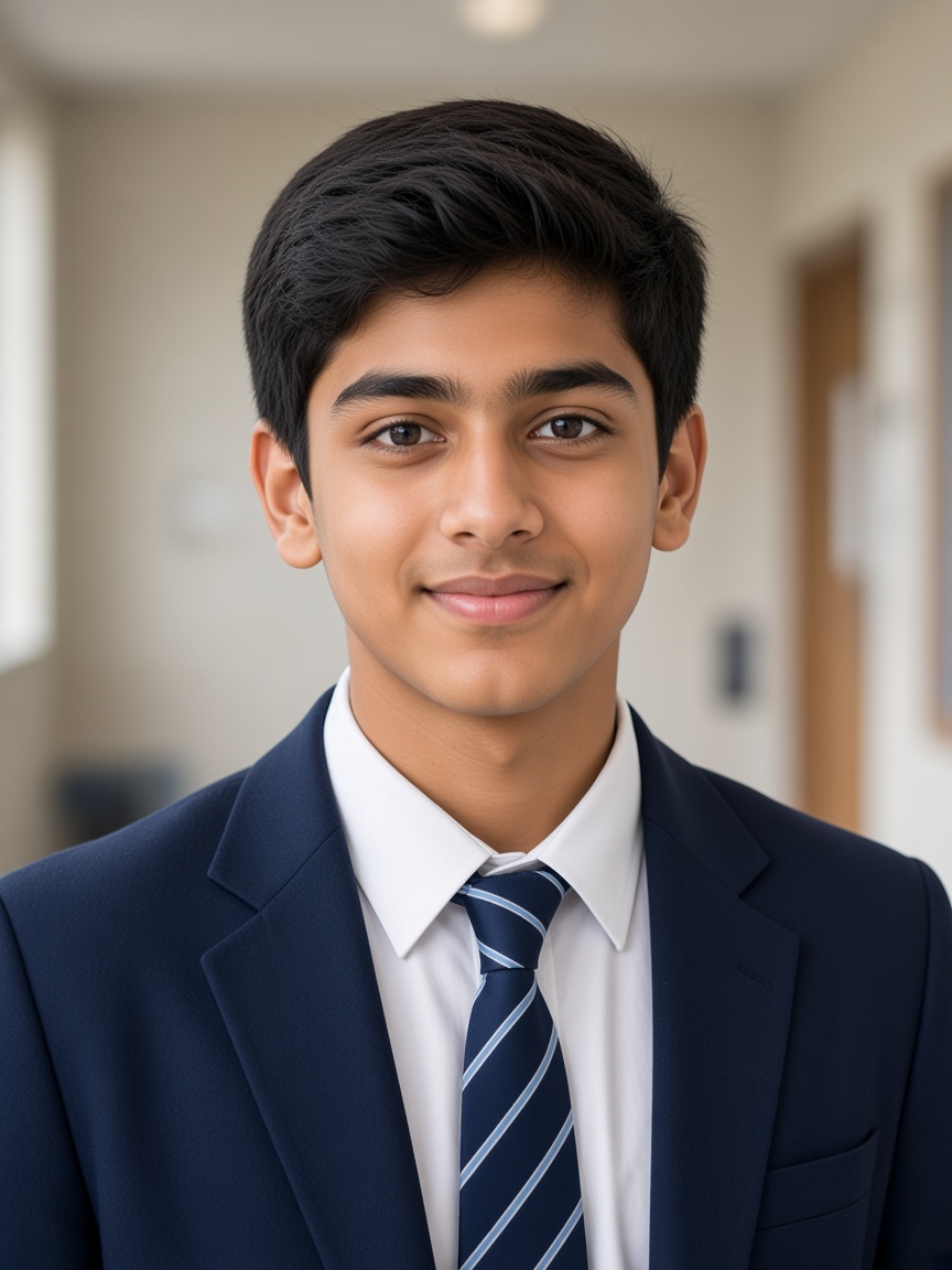 Student in school uniform